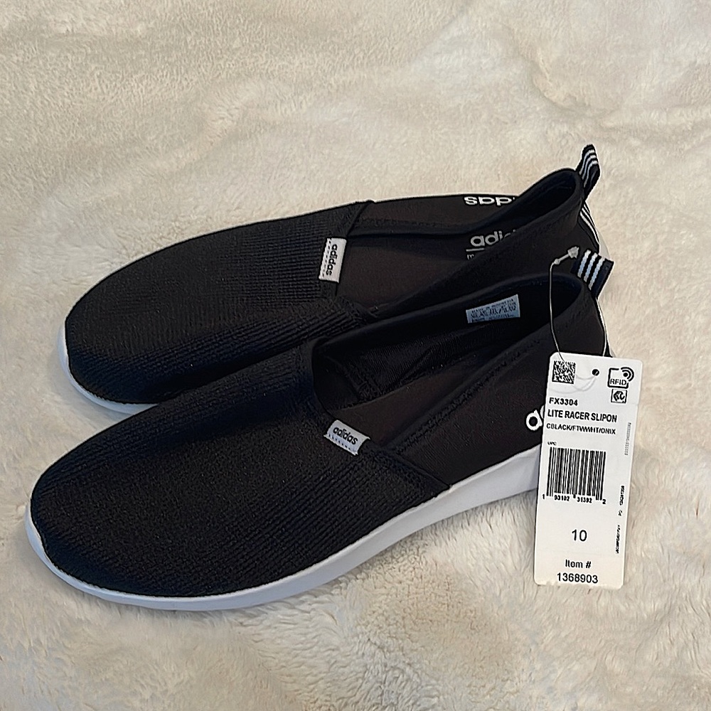 NEW w/Tags! Adidas Womens Lite Racer FX3304 Black Running Shoes Sneakers Size 10